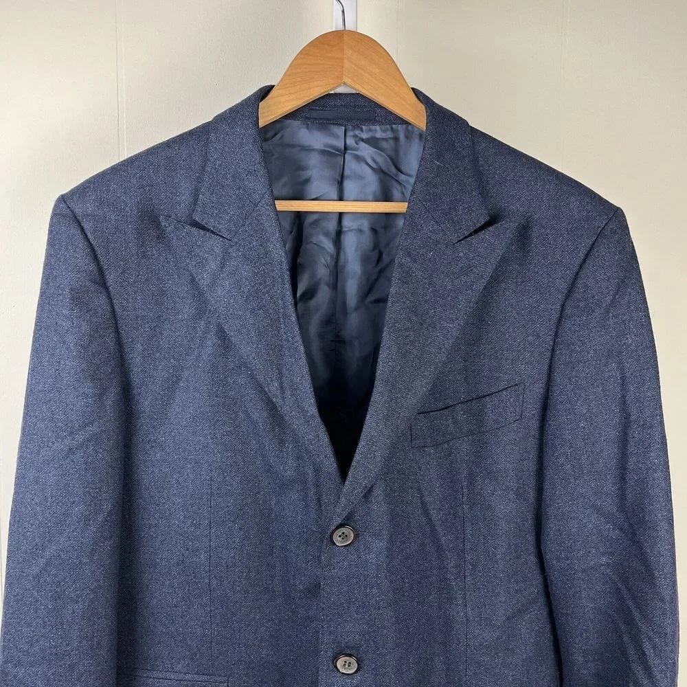 SUITSUPPLY‎ Blueline Vitale Barberis Canonico Blazer Jacket Mens 46L 100% Wool